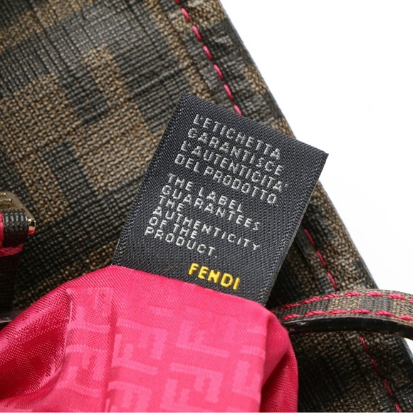 Fendi Zucca Roll Shopper tote large pink brown zipper closure - Picture 6 of 16